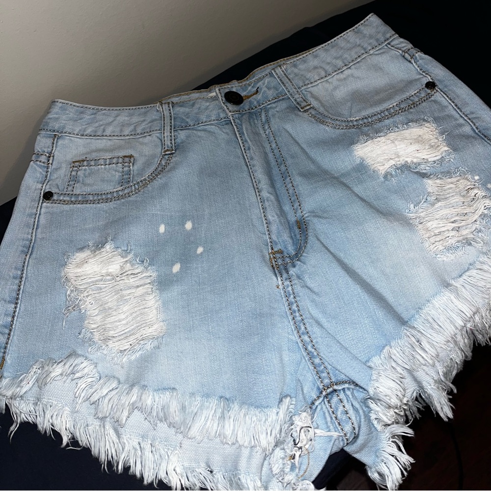 Distressed Denim Shorts